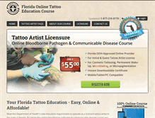 Tablet Screenshot of floridaonlinetattoolicense.com